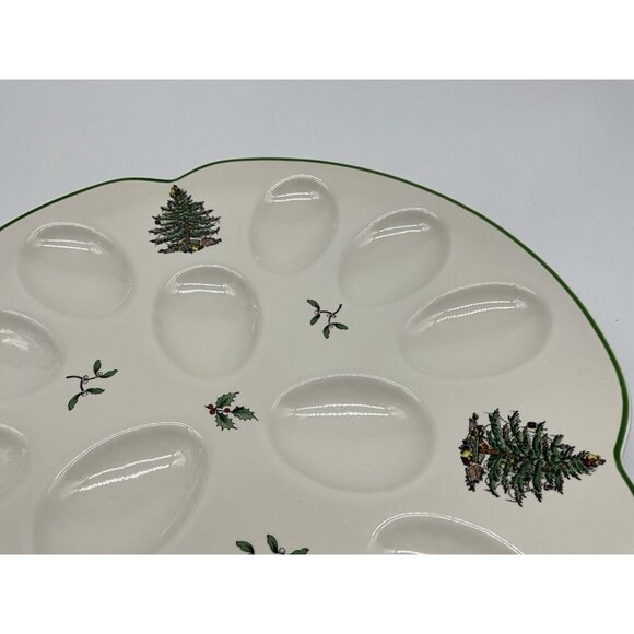 Spode Christmas Tree Devilled Egg Platter/Plate Christmas Serveware, Holiday - Picture 11 of 15
